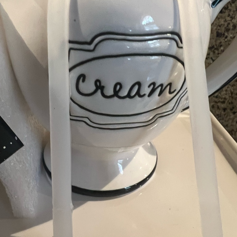 Rae Dunn Script Cream And Sugar Set - Picture 7 of 7